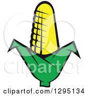 Clipart Of A Cartoon Corn Royalty Free Vector Illustration
