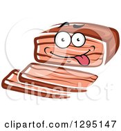 Clipart Of A Cartoon Goofy Bacon Character Royalty Free Vector Illustration