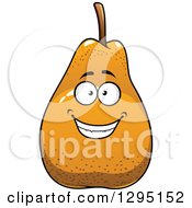 Clipart Of A Happy Pear Character Royalty Free Vector Illustration