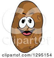 Cartoon Happy Russet Potato Character