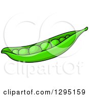 Clipart Of A Cartoon Green Pea Pod Royalty Free Vector Illustration