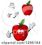 Clipart Of A Cartoon Face Hands And Red Apples Royalty Free Vector Illustration