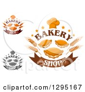 Clipart Of Muffin And Pastry Bake Shop Designs Royalty Free Vector Illustration