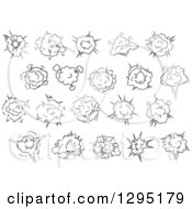 Clipart Of Black And White Comic Bursts Explosions Or Poofs 7 Royalty Free Vector Illustration