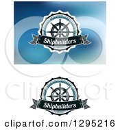 Clipart Of Nautical Ship Helms And Shipbuilders Banners Royalty Free Vector Illustration