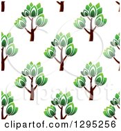 Poster, Art Print Of Seamless Background Pattern Of Trees With Green Leaves