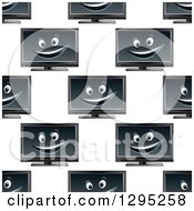 Clipart Of A Seamless Background Pattern Of Tv Or Computer Screen Characters Royalty Free Vector Illustration
