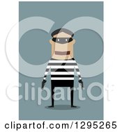 Poster, Art Print Of Flat Design Of An Armed Robber