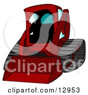 Red Bobcat Skid Steer Loader With Blue Window Tint Clipart Graphic Illustration by djart