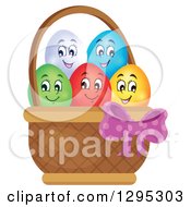 Poster, Art Print Of Basket Of Happy Easter Eggs