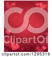 Poster, Art Print Of Red Background Bordered With Red Hearts