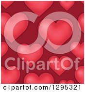 Poster, Art Print Of Seamless Background Of Red Hearts