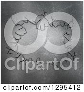 Clipart Of A 3d Scratched And Cracking Metal Background Royalty Free Illustration by KJ Pargeter