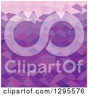 Poster, Art Print Of Low Poly Abstract Geometric Background In Purple Tones