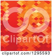 Poster, Art Print Of Low Poly Abstract Geometric Background In Orange Tones 4