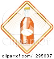 Poster, Art Print Of Retro Glass Orange Soda Bottle In A Diamond