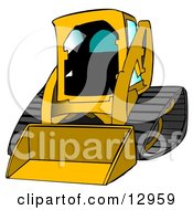 Bobcat Skid Steer Loader In Dark Yellow With Blue Tinted Windows