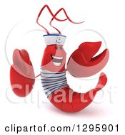 Clipart Of A 3d Happy Sailor Lobster Facing Slightly Right And Welcoming Royalty Free Illustration