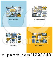 Poster, Art Print Of Delivery E-Shopping Retail Payment Icons