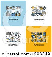 Poster, Art Print Of Workshop E-Learning Education Tutorials Icons