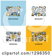 Poster, Art Print Of Education Ecology Medicine Science Icons