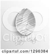 Poster, Art Print Of 3d White Scribbled Easter Egg With Text On White