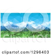 Poster, Art Print Of Low Poly Styled Background Of Mountains