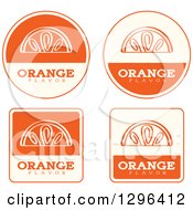 Poster, Art Print Of Set Of Orange Fruit Flavor Labels