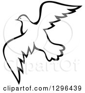 Poster, Art Print Of Black And White Flying Dove 10
