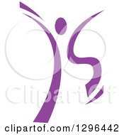 Clipart Of A Purple Ribbon Person Dancing 2 Royalty Free Vector Illustration