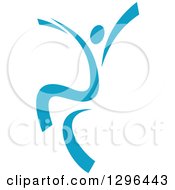 Poster, Art Print Of Blue Ribbon Person Dancing 3