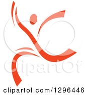 Clipart Of An Orange Ribbon Person Dancing Royalty Free Vector Illustration