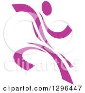 Clipart Of A Purple Ribbon Person Dancing Royalty Free Vector Illustration