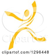 Clipart Of A Yellow Ribbon Person Dancing Royalty Free Vector Illustration