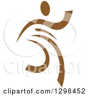 Clipart Of A Brown Ribbon Person Dancing Royalty Free Vector Illustration