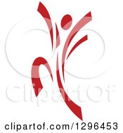 Clipart Of A Red Ribbon Person Dancing Royalty Free Vector Illustration