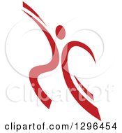 Clipart Of A Red Ribbon Person Dancing 2 Royalty Free Vector Illustration