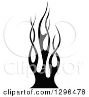 Clipart Of A Black And White Tibal Fire Tattoo Design Element 8 Royalty Free Vector Illustration