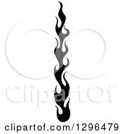 Clipart Of A Black And White Tall Tibal Fire Tattoo Design Element 2 Royalty Free Vector Illustration