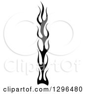 Clipart Of A Black And White Tall Tibal Fire Tattoo Design Element 3 Royalty Free Vector Illustration