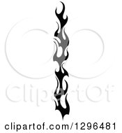 Clipart Of A Black And White Tall Tibal Fire Tattoo Design Element 4 Royalty Free Vector Illustration