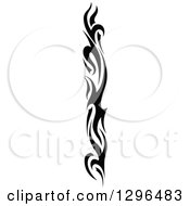 Clipart Of A Black And White Tall Tibal Fire Tattoo Design Element 6 Royalty Free Vector Illustration