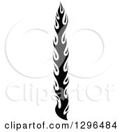 Clipart Of A Black And White Tall Tibal Fire Tattoo Design Element 7 Royalty Free Vector Illustration