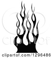 Clipart Of A Black And White Tibal Fire Tattoo Design Element Royalty Free Vector Illustration