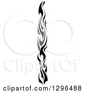 Clipart Of A Black And White Tall Tibal Fire Tattoo Design Element Royalty Free Vector Illustration
