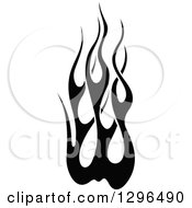 Clipart Of A Black And White Tibal Fire Tattoo Design Element 3 Royalty Free Vector Illustration