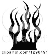 Clipart Of A Black And White Tibal Fire Tattoo Design Element 4 Royalty Free Vector Illustration