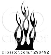 Clipart Of A Black And White Tibal Fire Tattoo Design Element 5 Royalty Free Vector Illustration