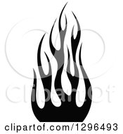 Clipart Of A Black And White Tibal Fire Tattoo Design Element 6 Royalty Free Vector Illustration