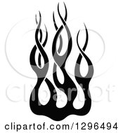 Clipart Of A Black And White Tibal Fire Tattoo Design Element 7 Royalty Free Vector Illustration